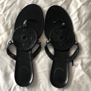 Tory Burch Black Gelly Flip Flops